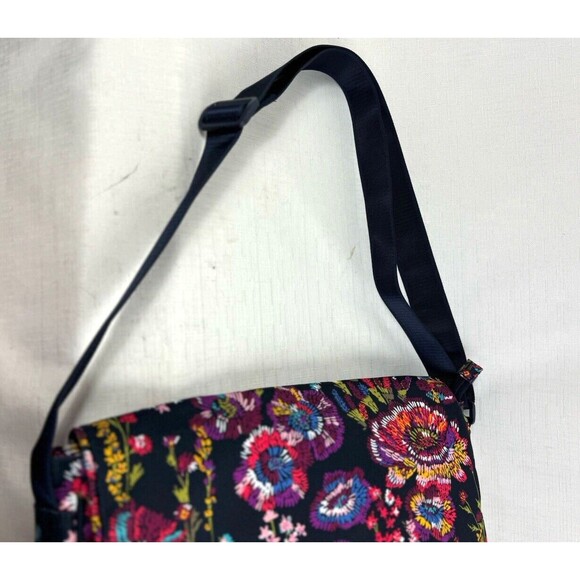 Vera Bradley Essential Messenger Bag & Ultimate Card Case Midnight Wildflowers - Picture 8 of 16
